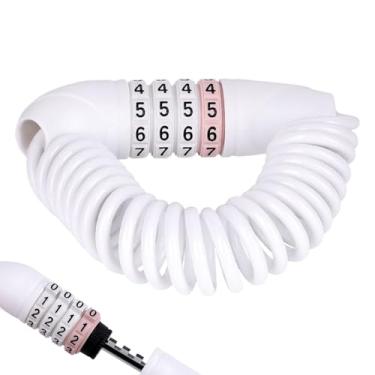 Imagem de Cadeado Para Ciclismo,Acessórios De Segurança Para Ciclismo Anti-Roubo Com 4 Dígitos,Corrente de Seguranca Para Roda de Moto | Para Malas Bicicletas Carrinhos de Bebe Viagens Estacionamento Compras Es