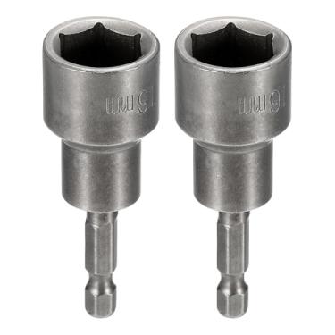 Imagem de HARFINGTON 2 peças de broca de chave de porca soquete métrico de 16 mm haste sextavada de 1/10.2 cm (2,56" (65 mm), soquetes magnéticos de 6 pontos de troca rápida, conjuntos de parafusos de aço Cr-V