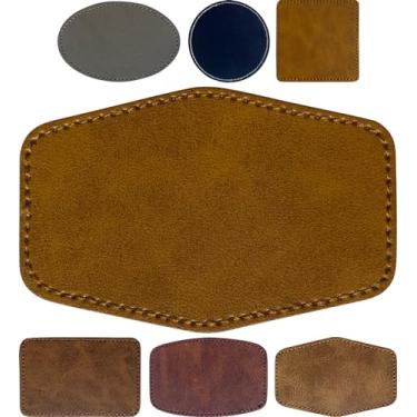 Imagem de Adesivos hexagonais de couro amarelo claro para chapéu, folhas de couro sintético com prensa a quente, gravação a laser, couro sintético com adesivo traseiro (3 x 5 cm/30 peças)