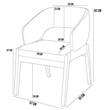 Imagem de Kit 03 Cadeiras De Jantar E Estar Living Estofada Lince L02 Linho Cinza