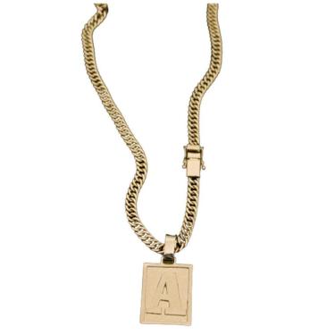 Imagem de Colar Grumet Pingente Letra Para Nomes Com Inicial A