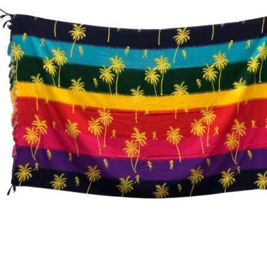 Imagem de Lenço Canga Estampado Cangão Gigante Saida de Praia Poliéster Colorida