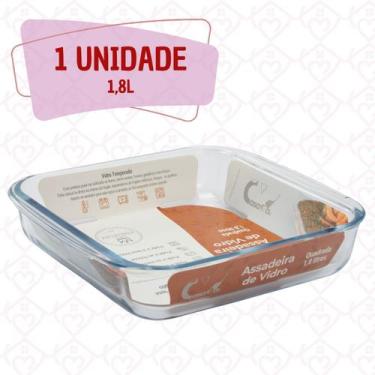 Imagem de Travessa Refratária Vidro Temperado Quadrada  1,8L Doces - CasaVita, Q