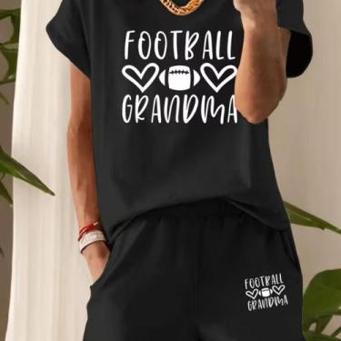 Imagem de Kit Conjunto Feminino Camiseta e Shorts Tac Tel Football Grandma Estil