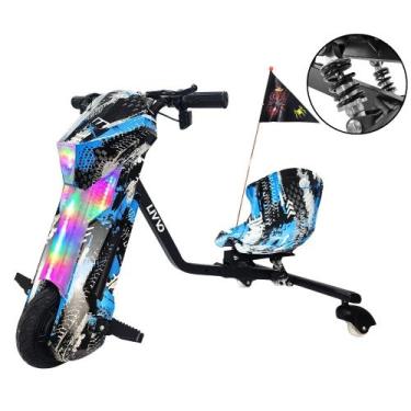 Imagem de Triciclo Patinete Elétrico 250w 36V Brushless 20km/h 8Pol até 120kg Az