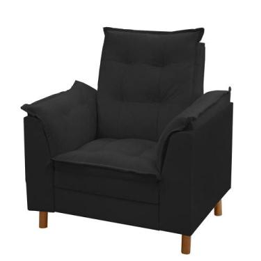 Imagem de Poltrona De Amamentação Manoella ISA ESTOFADOS Cor:Preto, Preto