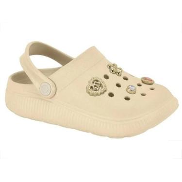 Imagem de Sandália Molekinha Infantil Babuch Pingentes Bótons 2591103, 25/26, Cr