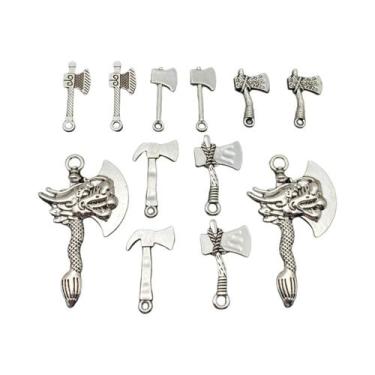 Imagem de Conjunto De Pingentes De Machado Cabeça De Dragão Retrô, 12 Peças, Est