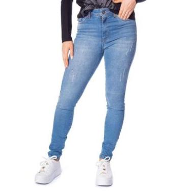 Imagem de Calça Jeans Feminina Eagle Rose Karan Cigarrete Azul Claro-Feminino