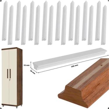 Imagem de Kit 16 Puxador 25cm Armario Multiuso Combate - Amélia Móveis, Branco