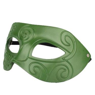 Imagem de Máscara de cosplay, resina verde, meia face, festa de Halloween - yiwe