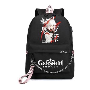 Imagem de Mochila Genshins Impacts Kaedeharas Kazuhas Cartoon Kids - yiweisai