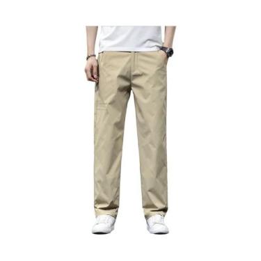 Imagem de Calças Masculinas De Verão Finas E Casuais, Soltas E Retas, Em Seda Ge