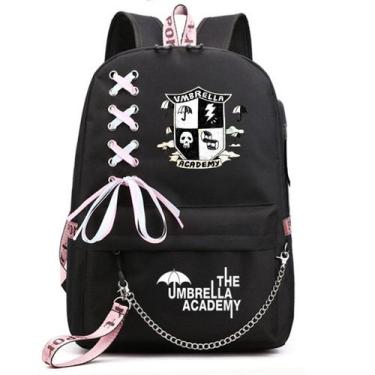 Imagem de Mochila escolar de anime para crianças com bolso de guarda-chuva - yiw