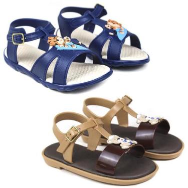 Imagem de Kit de 2 Pares de Sandália Infantil Masculina Confortável para Meninos