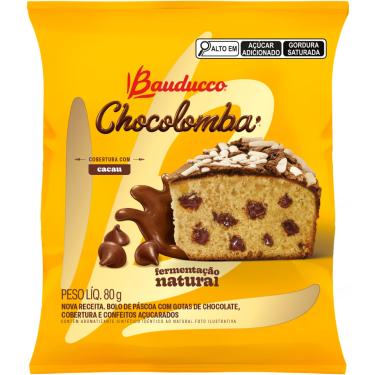 Imagem de Colomba Bauducco Gotas de Chocolate Cobertura de Cacau e Confeitos 80g Macia