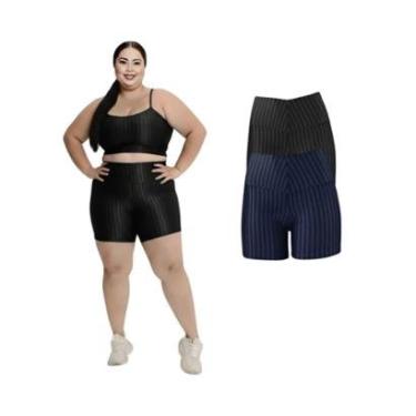 Imagem de Kit 2 Short Legging 3D Academia Fitness Feminino Plus Size-Feminino