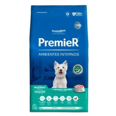 Imagem de Premier Ambientes Internos Cães Adultos Raças Pequenas Frango e Salmão
