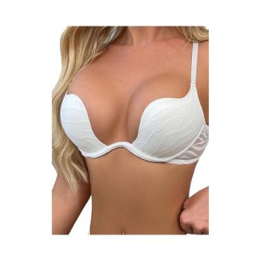 Imagem de Sutiã Push-Up Em Forma De U plus Size Ajustável Com Copas Finas Para M