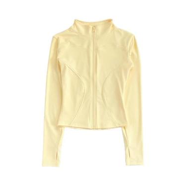 Imagem de Jaqueta Feminina De Treino De Secagem Rápida Com Elastano, Manga Longa