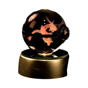 Imagem de Lâmpada Noturna 3D Pikachu Gengar Mewtwo Estátua De Bola De Cristal Po