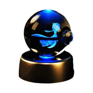 Imagem de Lâmpada Noturna 3D Pikachu Gengar Mewtwo Estátua De Bola De Cristal Po