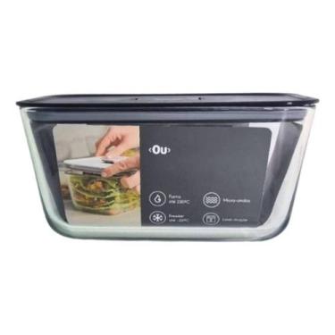 Imagem de Pote Vidro Assadeira Refratário C/Tampa 2,4L Forno Geladeira - OU