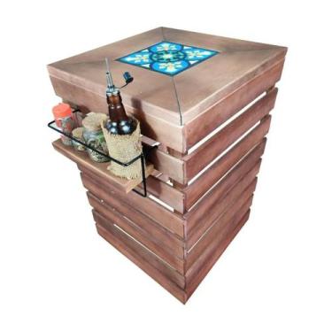 Imagem de Capa de Botijão De Gás Móvel Aparador Para Cozinha Porta Condimentos -