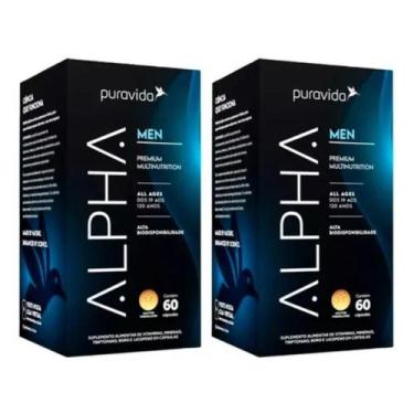 Imagem de 2x Alpha Men Polivitamínico Masculino Premium 60caps Puravida
