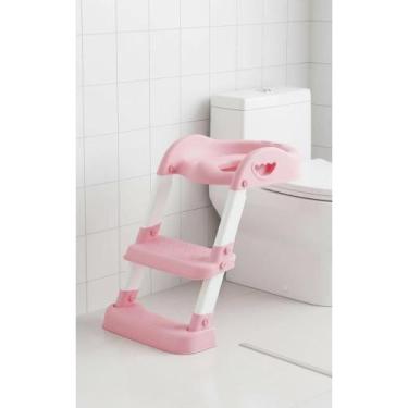 Imagem de Troninho Infantil Assento Vaso c/ Escada Ajustável Rosa - Congratulati