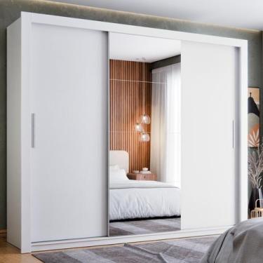 Imagem de Guarda Roupa Casal Maxi Plus Com Espelho 3 Portas De Correr 4 Gavetas 