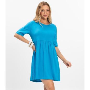 Imagem de Vestido Feminino Liso Select Azul, P, Azul