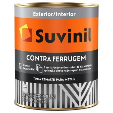 Imagem de Tinta Esmalte Brilhante Contra Ferrugem 900ml Cinza Escuro - 50581372 - SUVINIL