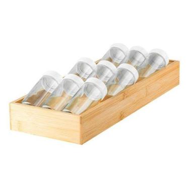 Imagem de Porta Organizador De Temperos Keep Bambu 10 Peças - Ou, Bambu