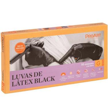 Imagem de Luvas de Látex Proart Black - 10 Unidades, G