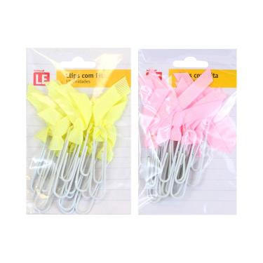 Imagem de Clip com Fita Le Colorido 50mm com 10 Unidades Cores Diversas - Item Sortido