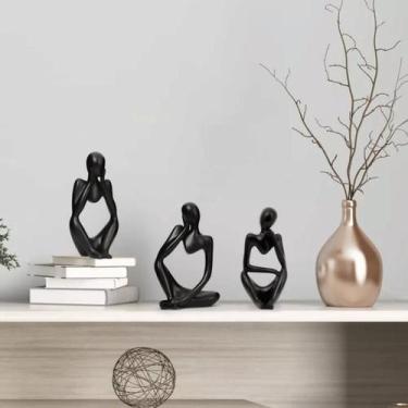 Imagem de Kit Trio Pensadores Estátua Decorativa Figura Abstrata Pensador Enfeit