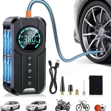 Imagem de Compressor Portátil Tomate Bomba De Ar Carro Moto Bola Basquete Power 