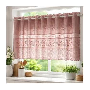 Imagem de Cortina Pia Balcão Banheiro Cozinha Renda Varias Estampas - Interlar, 