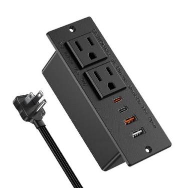 Imagem de Faixa de alimentação Jgstkcity embutida 2 tomadas 4 portas USB 30 W US
