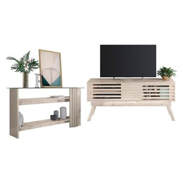 Imagem de Rack Bancada com Aparador Frizz 1.5 Calacata Off White – Madetec