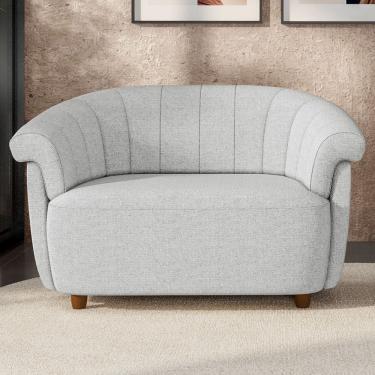 Imagem de Poltrona Namoradeira Para Sala Living Orgânica Perseu M03 Linho Cinza - Lyam Decor