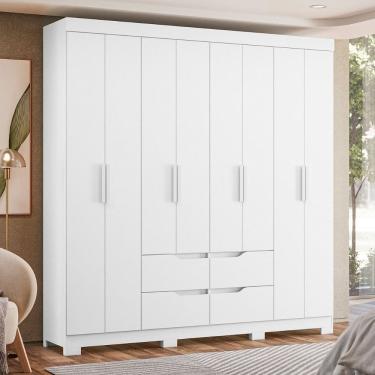 Imagem de Guarda Roupa Casal 8 Portas 4 Gavetas com Pes Doble Albatroz