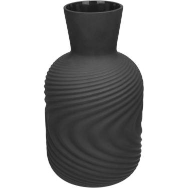 Imagem de VASO DECORATIVO ENFEITE PLANTA APARADOR GARRAFA VIDRO 30x14x14cm PRETO