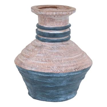Imagem de VASO DECORATIVO ENFEITE PLANTA RESINA 38x33x33cm CINZA