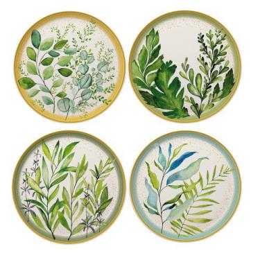 Imagem de Conjunto 4 Pratos Sobremesa Cerâmica 21cm Siena Folhas - Corona