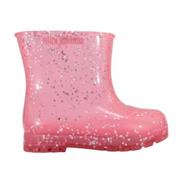 Imagem de Galocha Mini Melissa Welly Shiny Elements Baby Rosa/Glitte