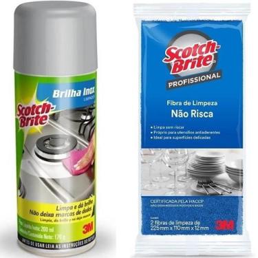 Imagem de Brilha INOX + SCOTH Brite Fibra Nao Risca 3M