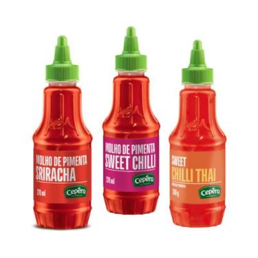 Imagem de Kit 3 Pimentas: Sriracha, Sweet Chilli e Chilli Thai Cepêra
