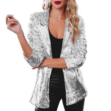 Imagem de N-C0304-Blusa Casaquinho Blazer Feminino Plus Size Paetê Festa Réveill